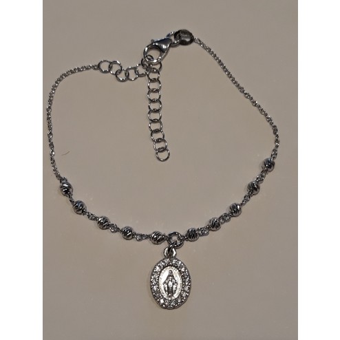 Bracciale argento 925 Madonnina pendente 