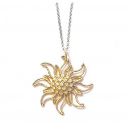 Collana Sole 2 Zirconi Giallo