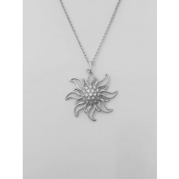 Collana Sole 2 Zirconi Bianco