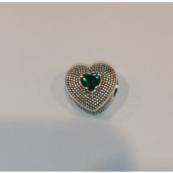 Bead Cuore Granulato Verde