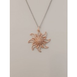 Collana Sole 2 Zirconi Rosa