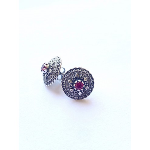 Orecchini Bottone 2 Lobo Brunito 14 mm