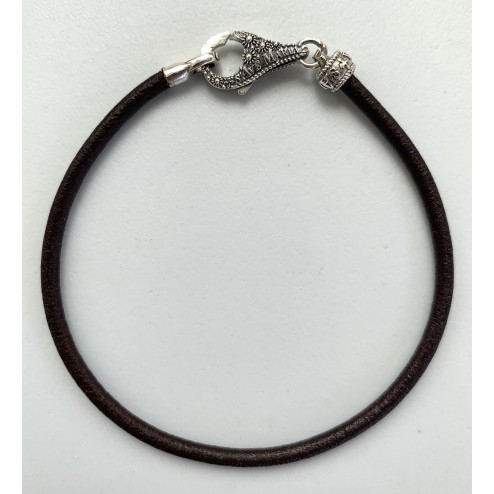 Bracciale componibile cuoio e argento 925