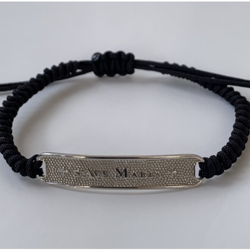 Bracciale piastra con scritta s’Ave Maria Bianco 
