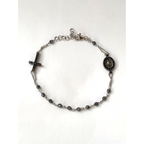 Bracciale Rosario bianco nero
