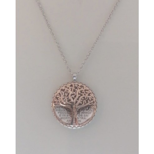 Collana Vida Mea  2 Albero Rosa Corbula Bianca
