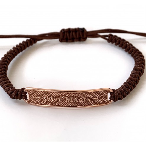Bracciale piastra con scritta s’Ave Maria Rosa