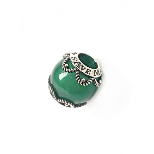 Bead pietra verde liscia