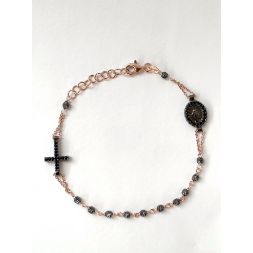 Bracciale Rosario rosa nero