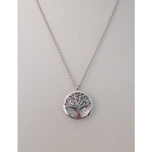 Collana  Vida Mea 3 - 20mm Albero Bianco Corbula Bianca