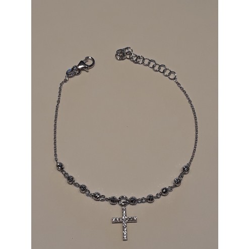 Bracciale argento 925 Croce pendente