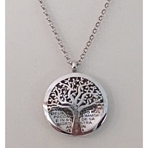 Collana Vida Mea 1 , 42 mm ,Albero Bianco - Corbula Bianca