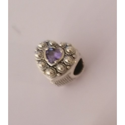 Bead Cuore Campidanese Pietra Viola