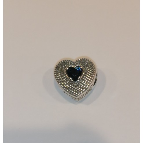  Bead Cuore Granulato Blù