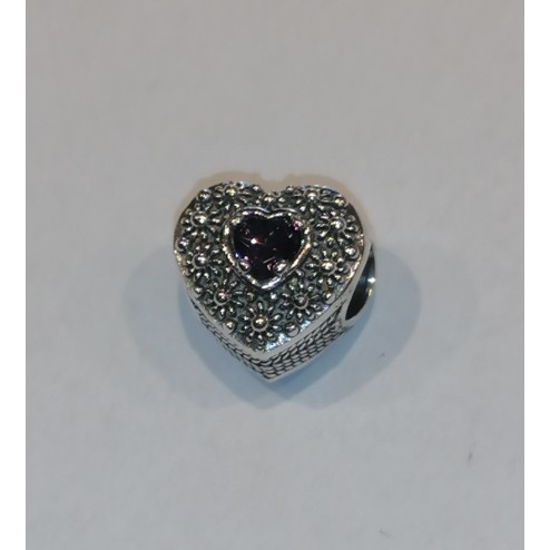 Bead Cuore Nuorese Pietra Viola