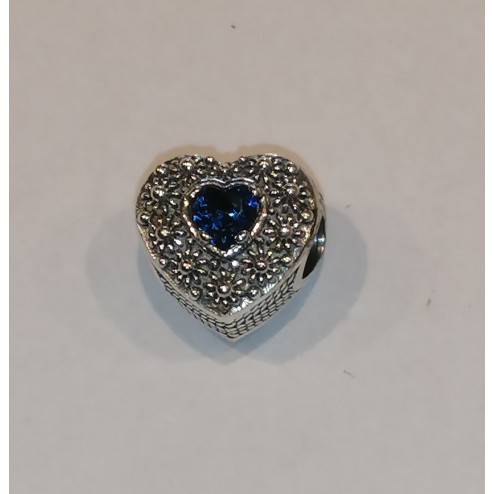 Bead Cuore Nuorese Pietra Blu
