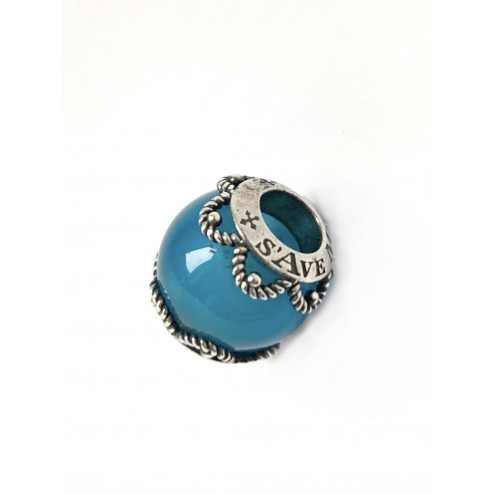 Bead pietra blu liscia