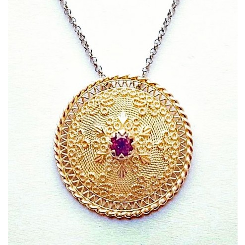 Collana Bottone 1 Gialla 30mm