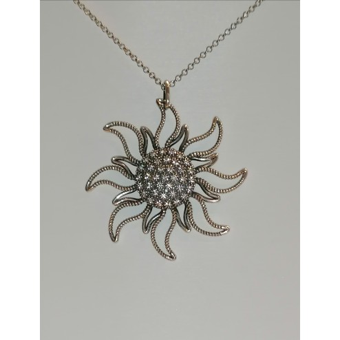 Collana Sole 1 Zirconi bianco
