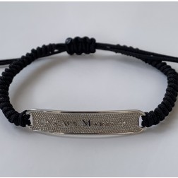 Bracciale piastra con scritta s’Ave Maria Bianco 