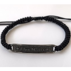 Bracciale piastra con scritta s’Ave Maria Nero 