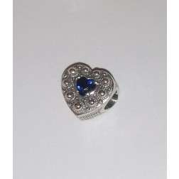 Bead Cuore Campidanese Pietra Blù