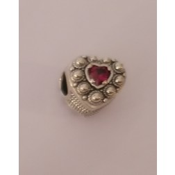 Bead Cuore Campidanese Pietra Rossa