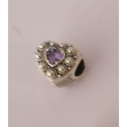 Bead Cuore Campidanese Pietra Viola