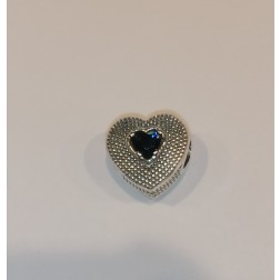  Bead Cuore Granulato Blù