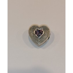 Bead Cuore Granulato Viola