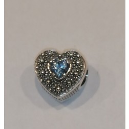 Bead Cuore Nuorese Pietra Celeste