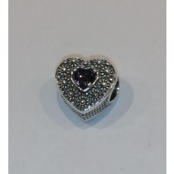 Bead Cuore Nuorese Pietra Viola
