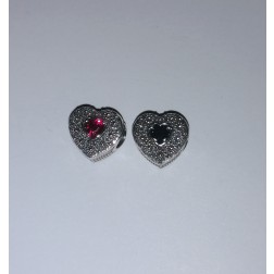 Bead Cuore Nuorese Pietra Rossa/ Blu